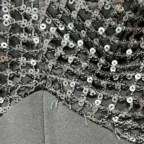 LAUREN Ralph Lauren Sheath Dress Black Sequin Embellished VNeck Sleeveless SZ 8 - Picture 13 of 13